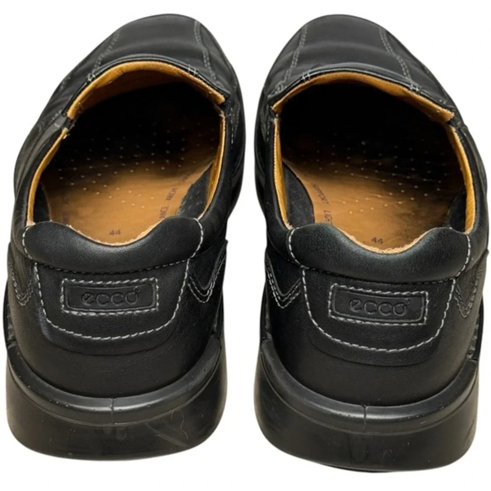 Ecco Helsinki Apron Toe Mens EU 44 US 10/10.5 Black Leather Slip on Loafers Shoe